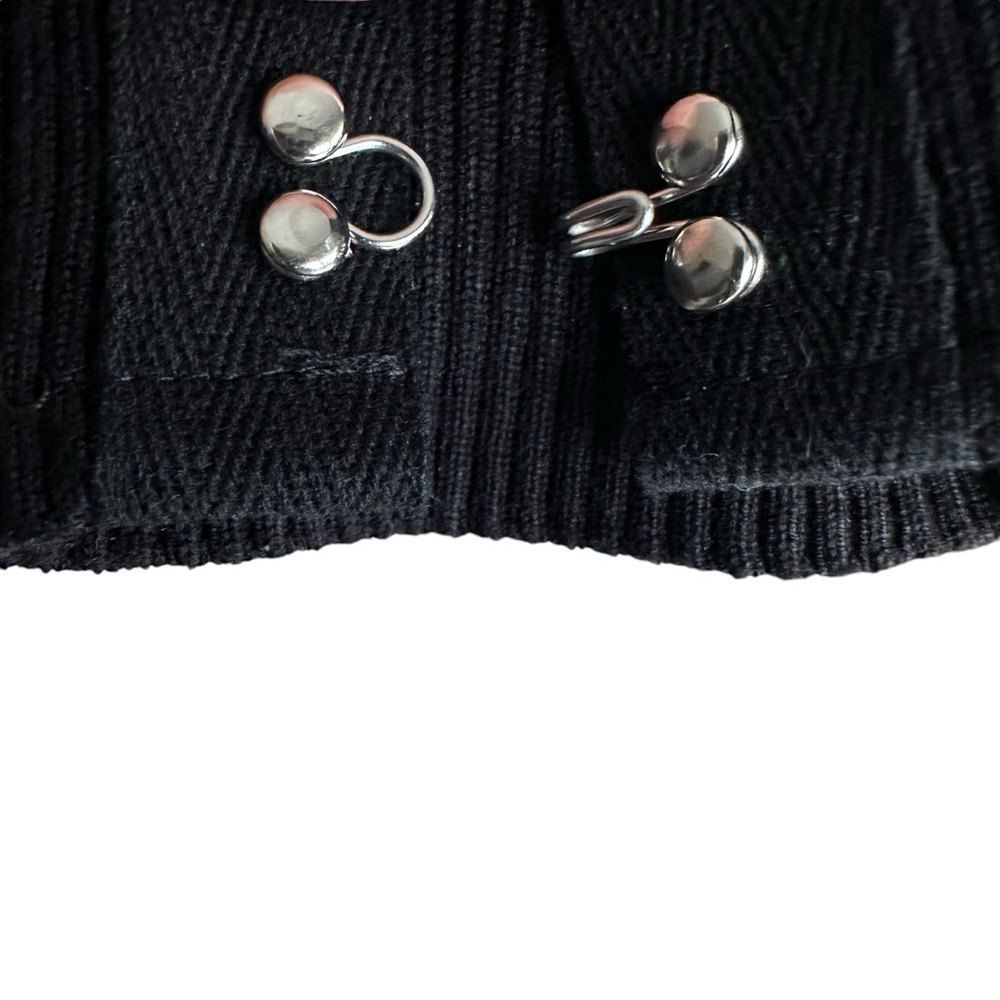 Zara Edgy Black Dress on Fire Super Sexy Thick Knit Muni w/ Hook Clasps (L) - Picture 4 of 9